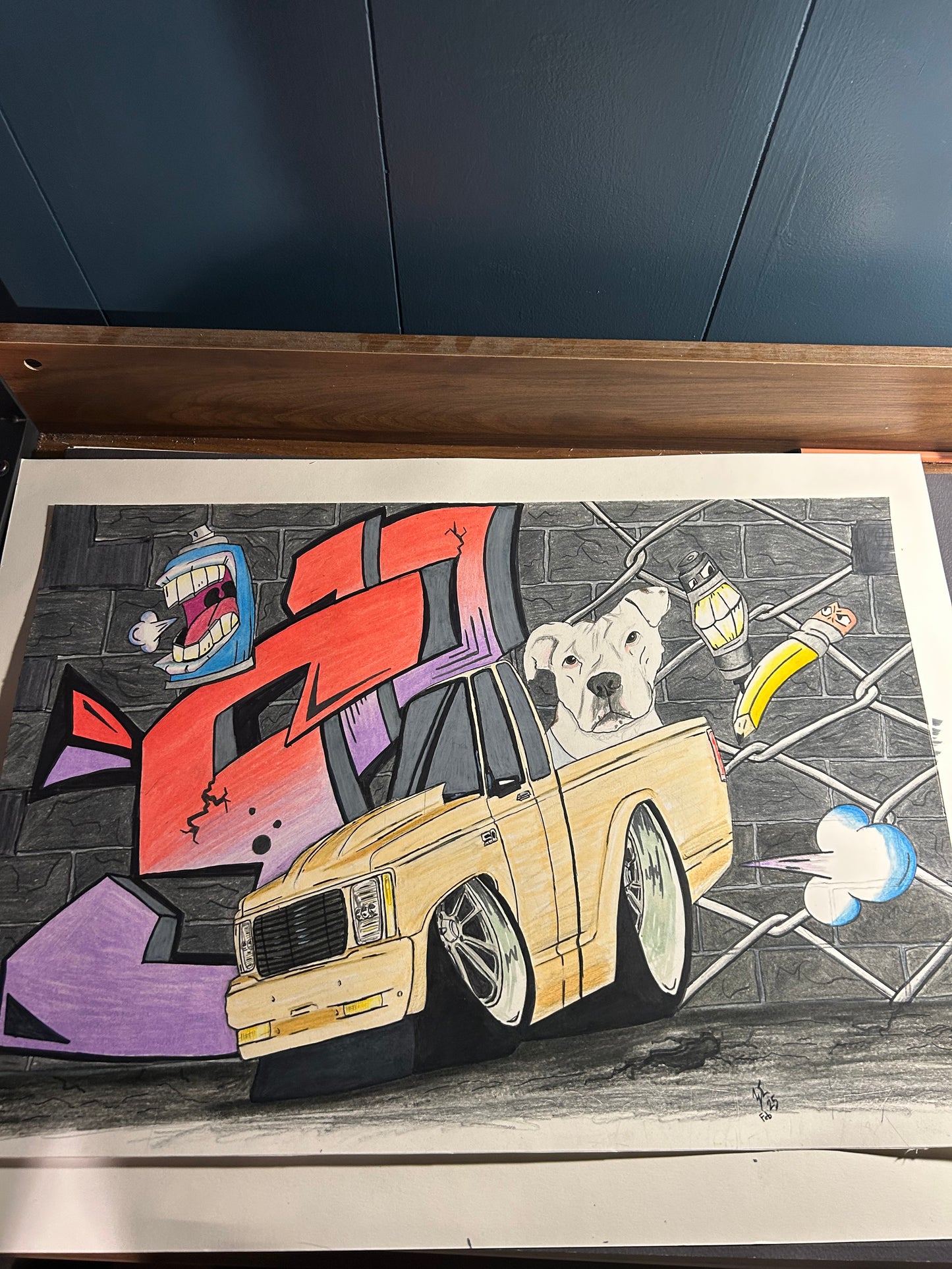 Hand drawn and colored art piece